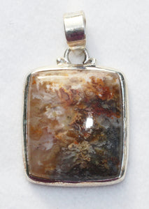 China Plumite Jasper Pendant in Sterling Silver Frame for Athletes