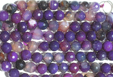Load image into Gallery viewer, Purple Dragon Veins Agate Faceted 7.5mm Beads