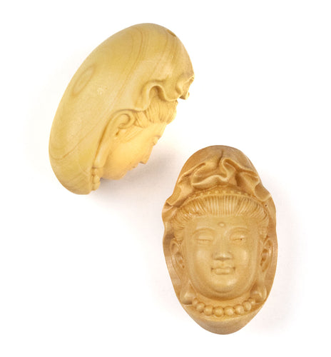 Quan Yin Bead with wearing pearls Ojime Bead