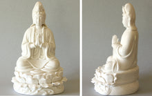 Load image into Gallery viewer, White Porcelain Kwan Yin Statue in Prayer