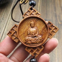 Load image into Gallery viewer, Quan Yin Rosewood Home Amulet for your doors and mirrors.  Opens up the heart of your home.