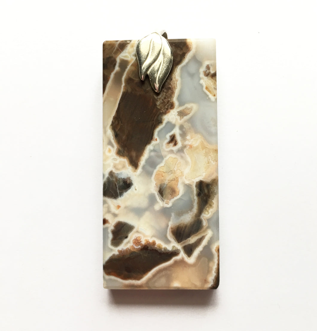 Rainforest Jasper Pendant - chunky tile that makes a statement or great gift for a man!