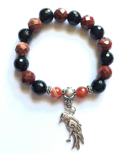 Halloween Raven pendant of Sterling Silver