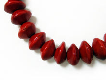 Load image into Gallery viewer, Red Rondel Seed Mala Style Red Sandalwood Bracelet in Small