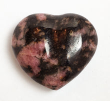 Load image into Gallery viewer, Rhodonite Puffy Heart - translucent 32mm