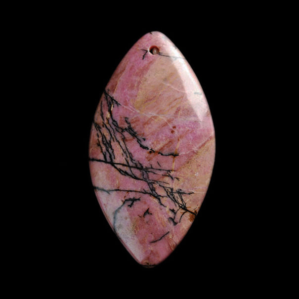 Dendrite Rhodonite Bead in Marquise Shape