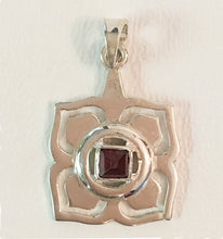 Load image into Gallery viewer, First Chakra Pendant in Sterling Silver with Garnet Gemstone