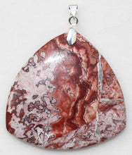 Load image into Gallery viewer, Crazy Lace Rosetta Stone pendant in a shield shape