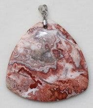 Load image into Gallery viewer, Crazy Lace Rosetta Stone pendant in a shield shape
