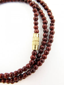 Rosewood 3mm Bead Necklace 18 inch length