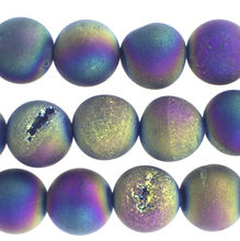 Load image into Gallery viewer, Royal Aura Agate 10mm Round Beads with Druzy