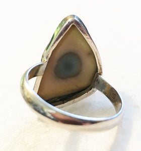Royal Imperial Jasper Ring free-form shape in Sterling Silver ring size 11