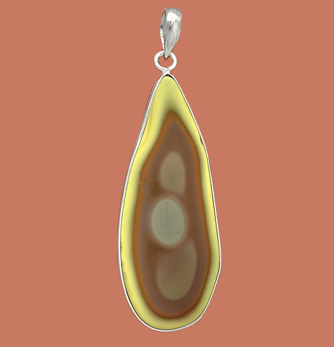 Royal Imperial Jasper 2-3/8 Inch Free-Form Pendant with Egg Formation
