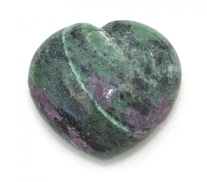 Ruby Zoisite Puffy Heart 1.5 inches