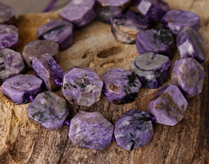 Russian Charoite beads polished slices