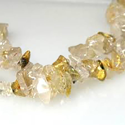 Rutilated Quartz Natural Gemstone Chip Necklace