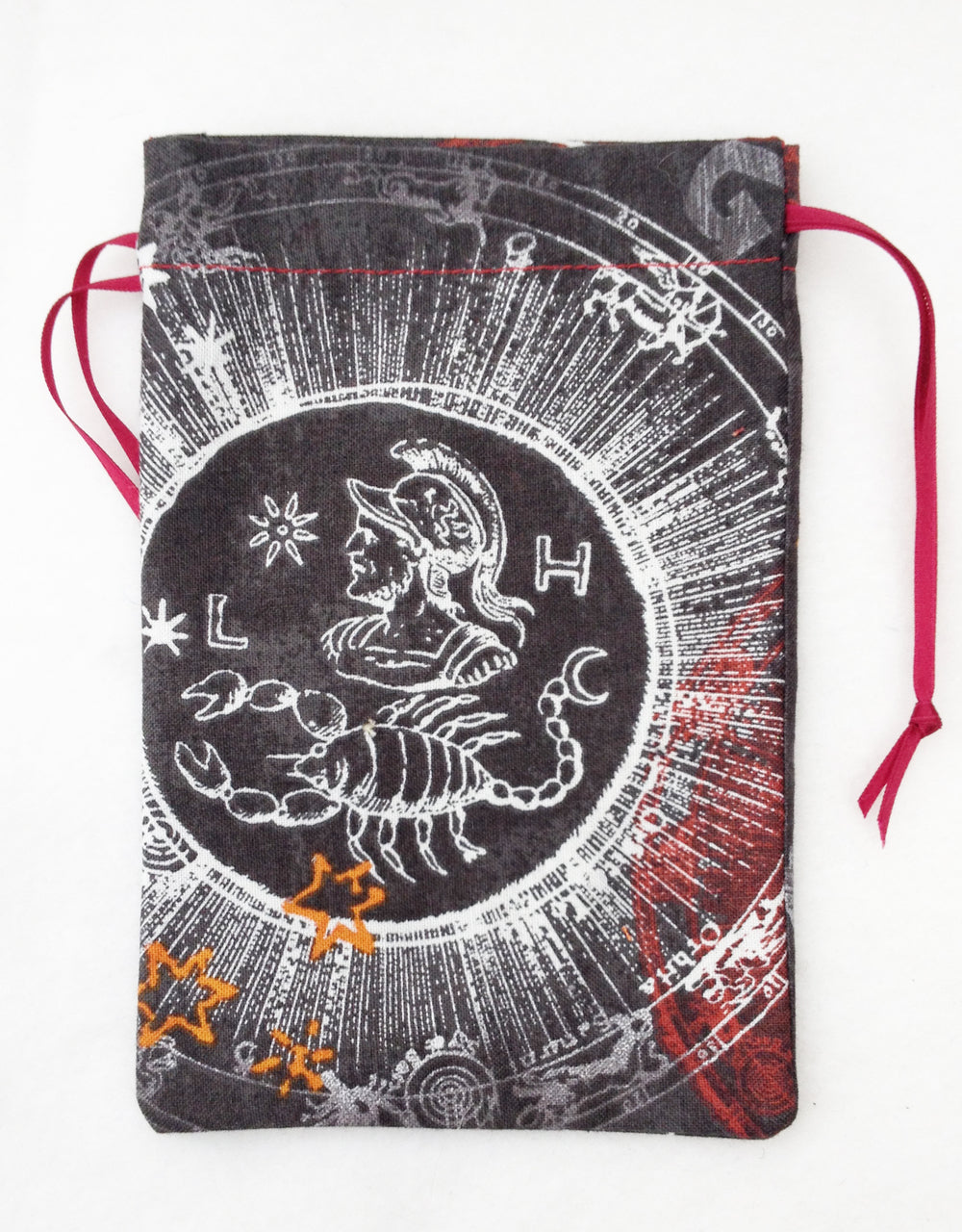Scorpio Zodiac Sign Cotton Drawstring Bag for Your Tarot Deck