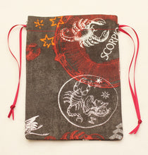 Load image into Gallery viewer, Scorpio Zodiac Sign Cotton Drawstring Bag for Your Tarot Deck