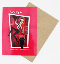 Load image into Gallery viewer, Scorpio Space-Age Jetson&#39;s Style Zodiac Post Card