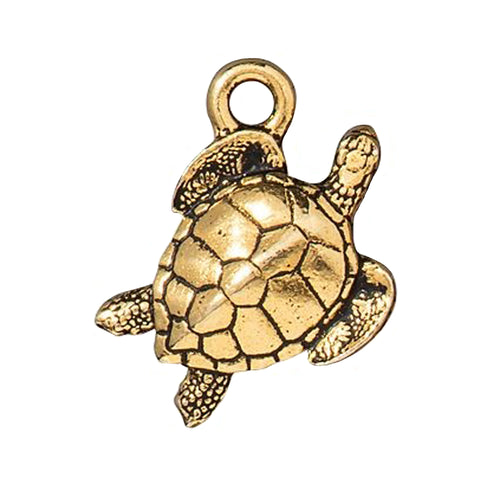 Sea Turtle Pendant Gold Turtle Charm