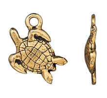 Load image into Gallery viewer, Sea Turtle Pendant Gold Turtle Charm