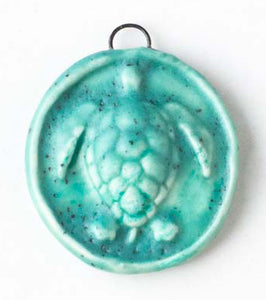 Sea Turtle Ceramic Charm or Turtle Pendant