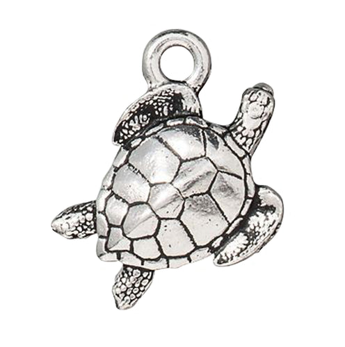 Sea Turtle Silver Plated Pewter Charm