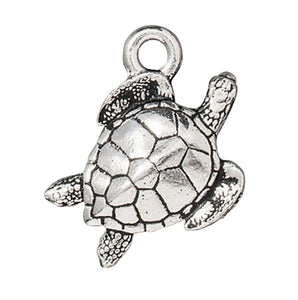 Sea Turtle Silver Plated Pewter Charm