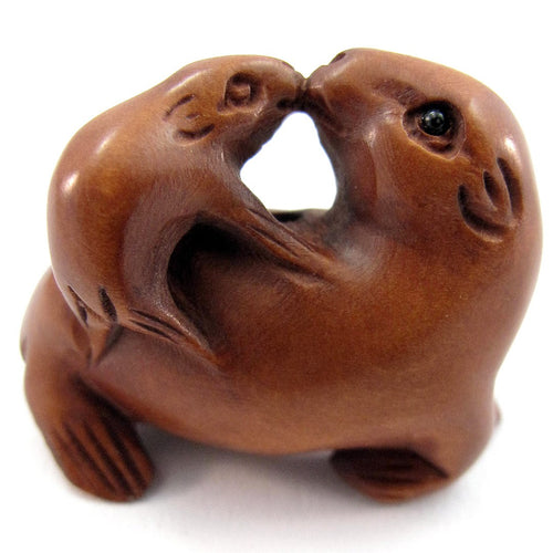 Mommy and Baby Seal Bead Ojime Bead