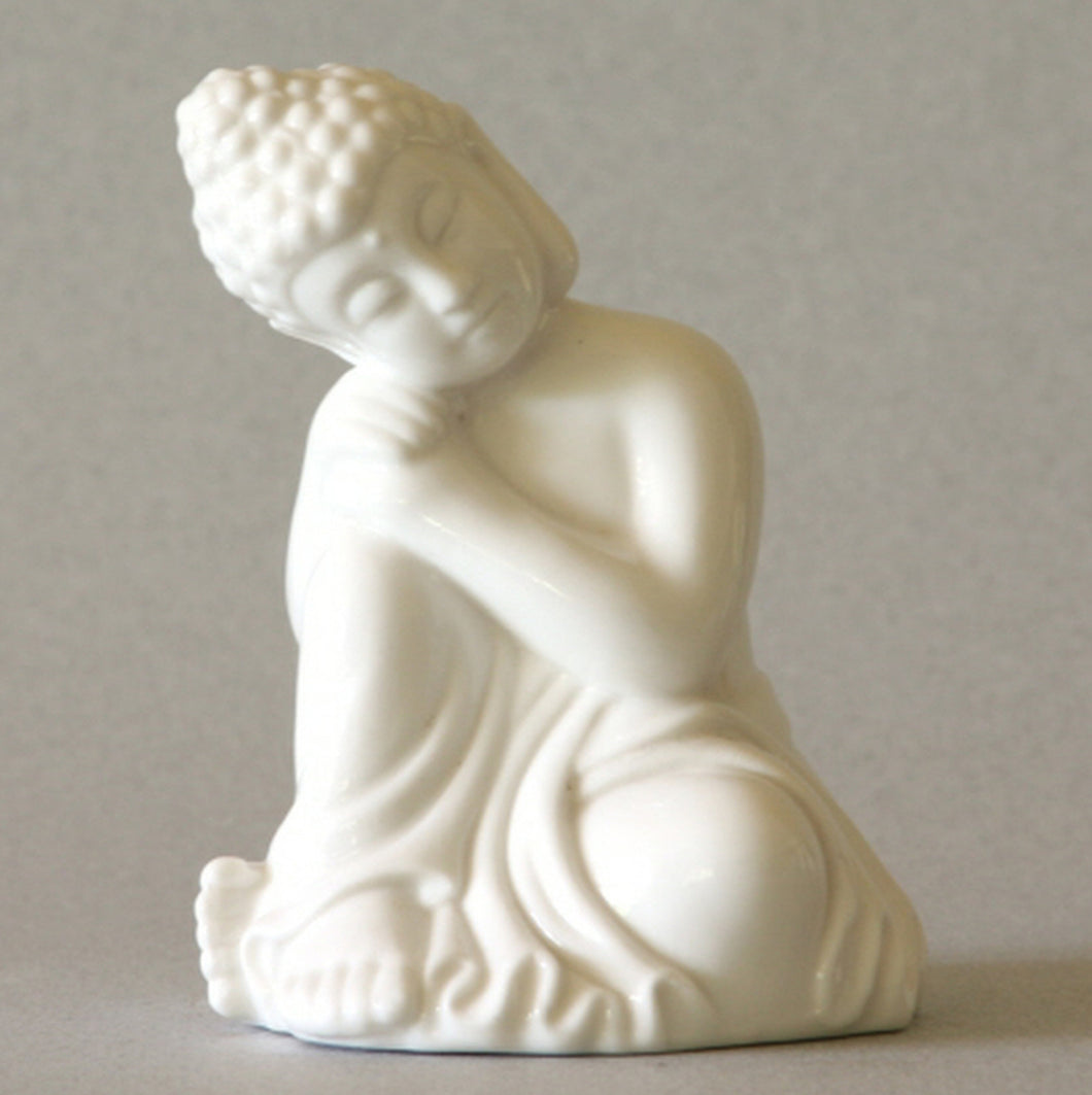 Seated Buddha Statue in Blanc-de-Chine Porcelain