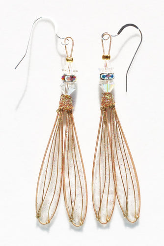 Fairy Wing Earrings with Aurora Borealis Swarovski Crystals