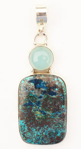 Shattuckite Pendant with an Opal