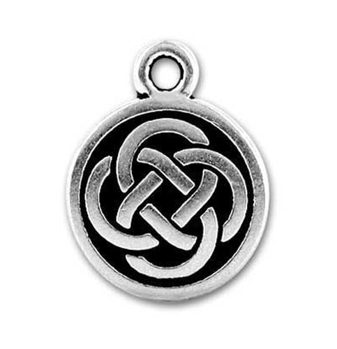 Celtic Knot Charm by TierraCast Silver plated Pewter with antique finish