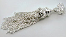 Load image into Gallery viewer, Silver-Tone Brass Tassel with Ornate Bail