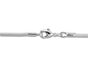 Silver plated Brass 16 inch Snake Chain Necklace - 1.4mm thickness