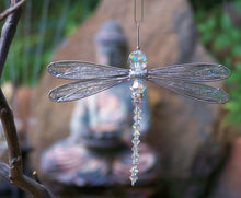 Load image into Gallery viewer, Dragonfly Mobile Swarovski Crystal Suncatcher Small Size