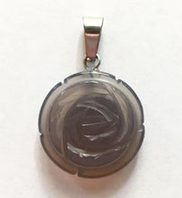 Load image into Gallery viewer, Smoky Quartz Pendant Carved Rose Small Size