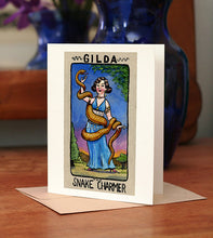 Load image into Gallery viewer, Gilda the Snake Charmer Card from Sugar Beet Press