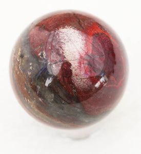Petrified Wood Sphere looks like a metallic painting.  41.5mm