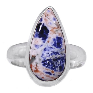 Orange and Blue Sodalite ring size 6.5