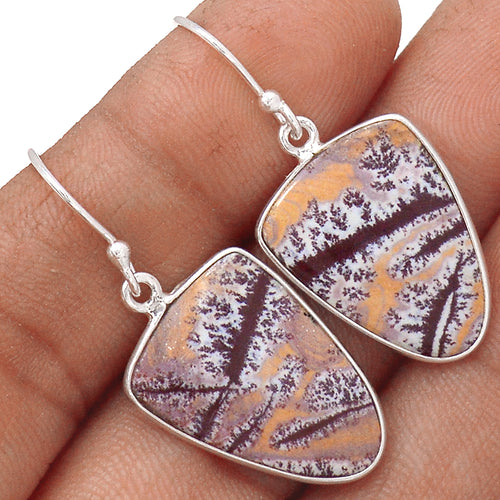 Sonora Dendritic Agate Earrings Shield Shape Dangle