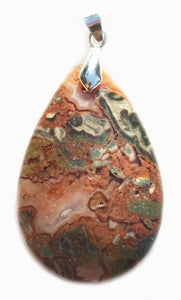 Spider Web Agate Pendant in Pear Shape