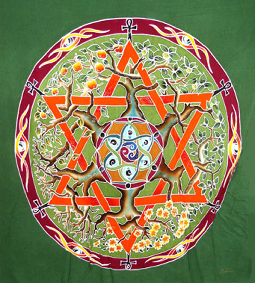 Star Seasons Balinese Batik Rayon Wall Hanging Banner