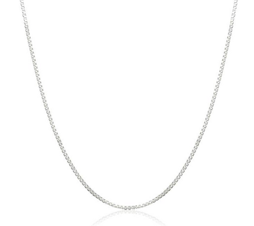 Box chain necklace in Sterling Silver 20 inch Italian chain 0.7mm thick