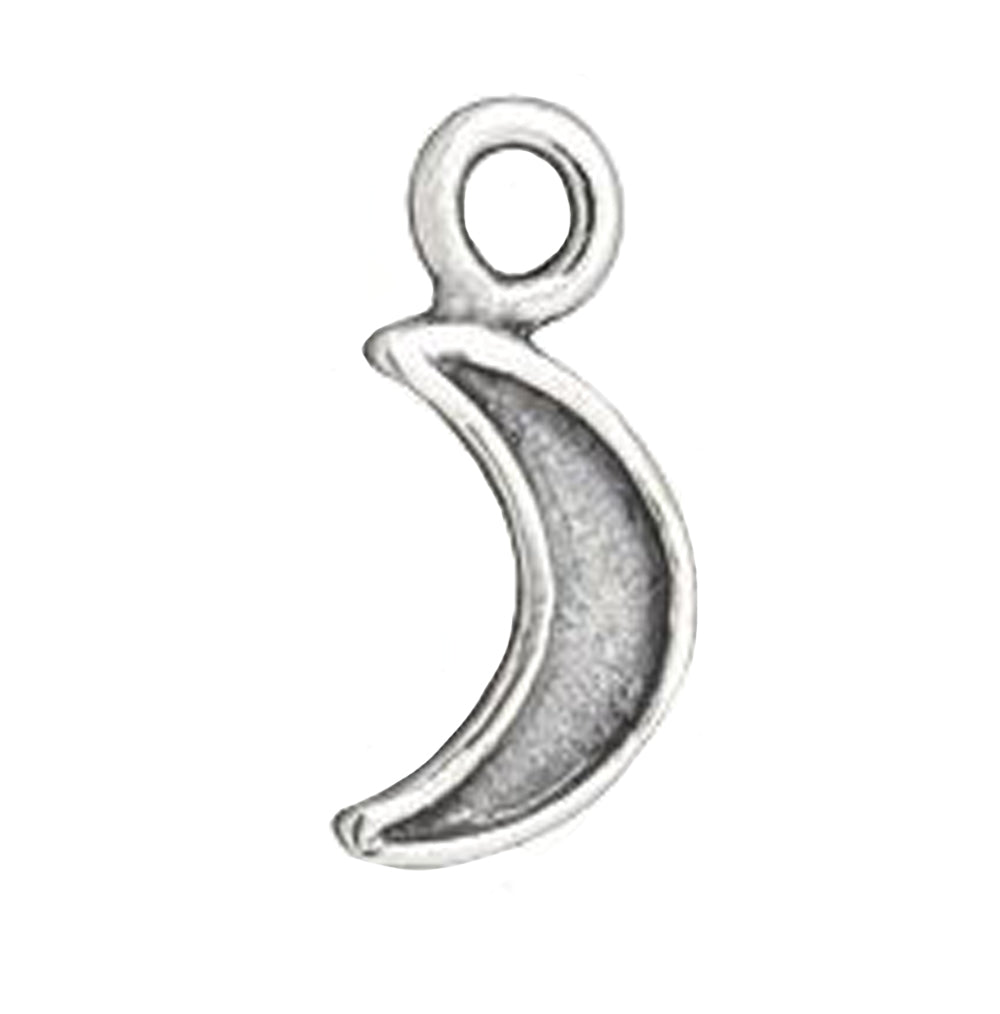 Crescent Moon Charm in Sterling Silver tiny size