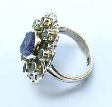 Load image into Gallery viewer, Tanzanite and Blue Topaz Ring Size 6.5