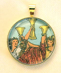 Round Tarot Card Pendant or Charm - Image under Glass