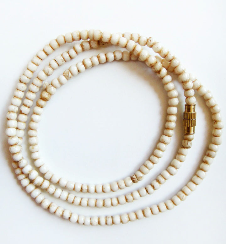 Water Buffalo Bone 20 Inch Tea-Stained 3mm Bead Necklace