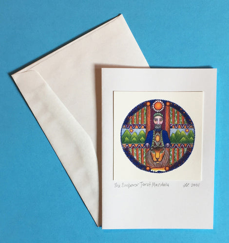 Whimsical Art Print Tarot Card by Lindy Longhurst Art The Emperor Spiritual Greeting Card