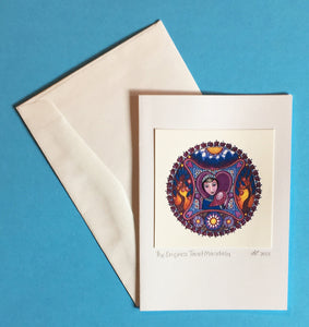 Whimsical Art Print Tarot Card from Lindy Longhurst Art The Empress Spiritual Greeting Card